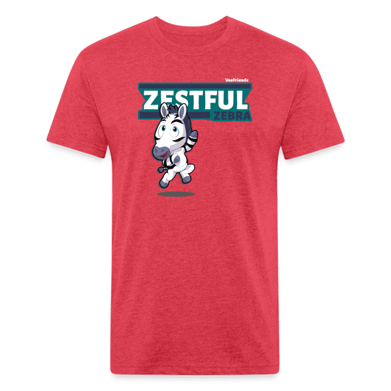 Zestful Zebra Character Comfort Adult Tee - heather red