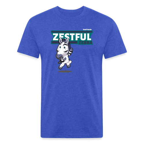 Zestful Zebra Character Comfort Adult Tee - heather royal