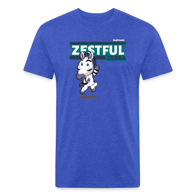 Zestful Zebra Character Comfort Adult Tee - heather royal