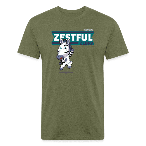 Zestful Zebra Character Comfort Adult Tee - heather military green