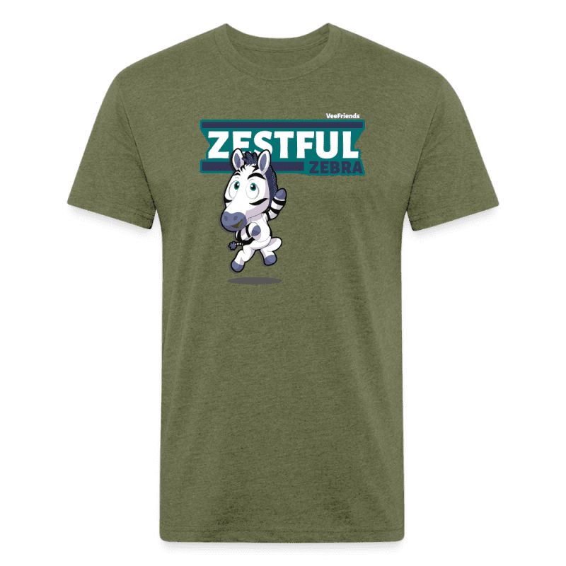 Zestful Zebra Character Comfort Adult Tee - heather military green