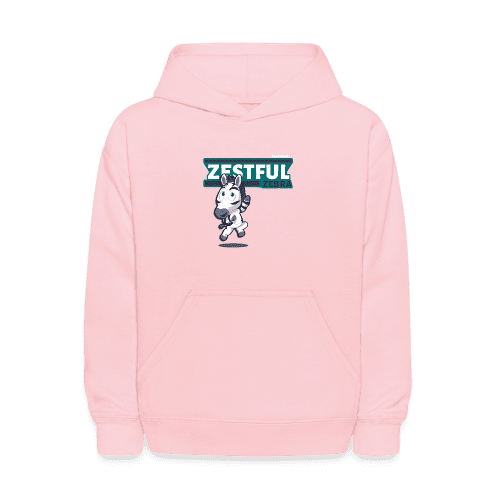 Zestful Zebra Character Comfort Kids Hoodie - pink