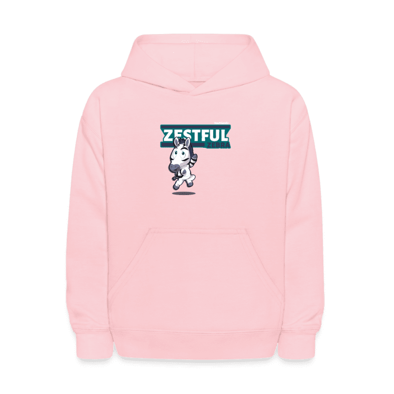 Zestful Zebra Character Comfort Kids Hoodie - pink