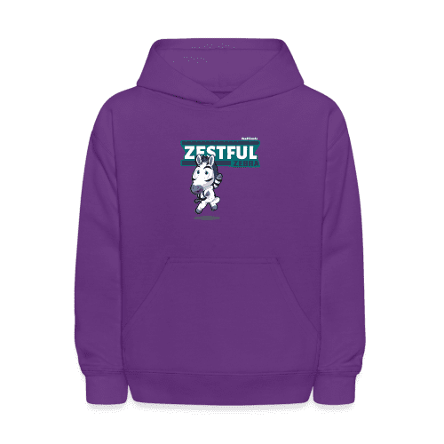 Zestful Zebra Character Comfort Kids Hoodie - purple