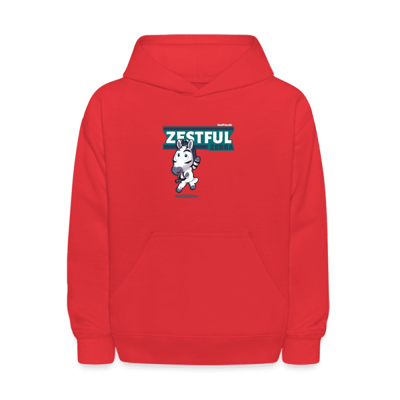 Zestful Zebra Character Comfort Kids Hoodie - red