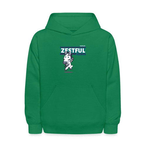 Zestful Zebra Character Comfort Kids Hoodie - kelly green