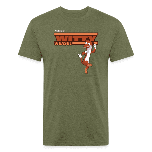 Witty Weasel Character Comfort Adult Tee - heather military green