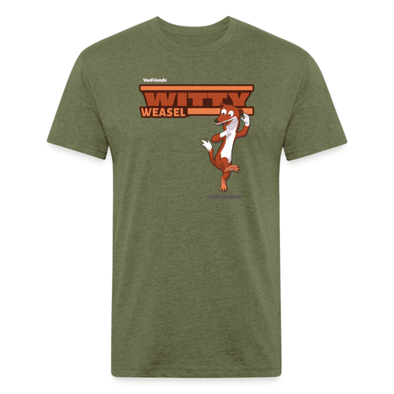 Witty Weasel Character Comfort Adult Tee - heather military green