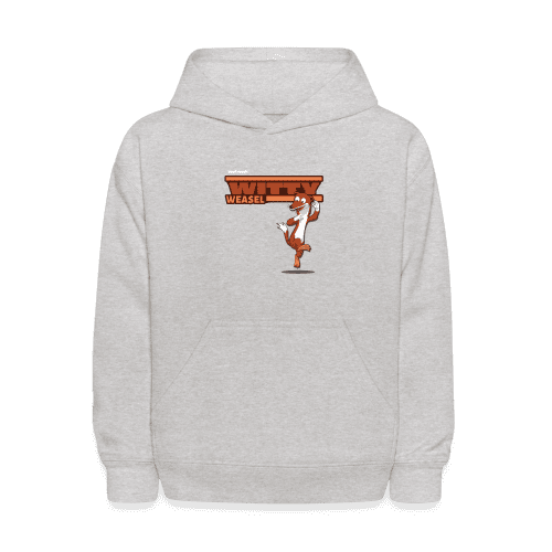 Witty Weasel Character Comfort Kids Hoodie - heather gray