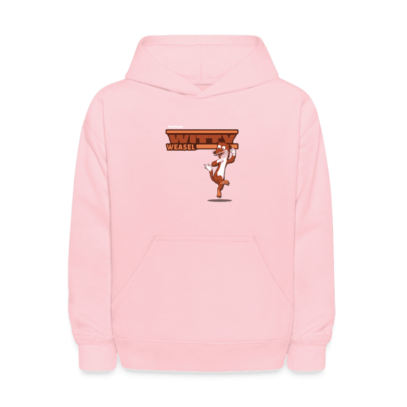 Witty Weasel Character Comfort Kids Hoodie - pink