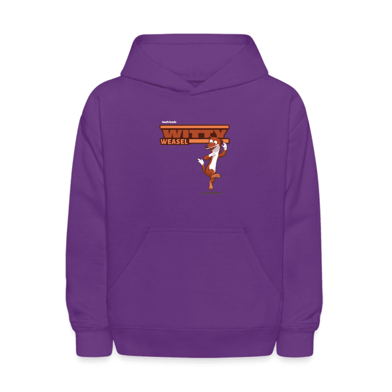 Witty Weasel Character Comfort Kids Hoodie - purple