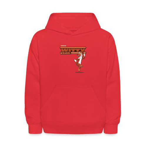 Witty Weasel Character Comfort Kids Hoodie - red