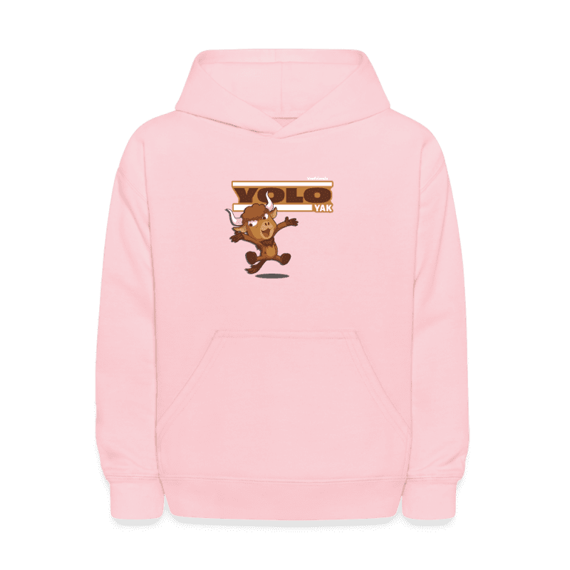 Yolo Yak Character Comfort Kids Hoodie - pink