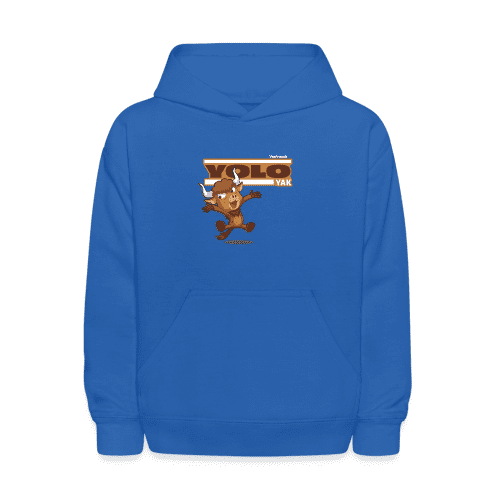 Yolo Yak Character Comfort Kids Hoodie - royal blue