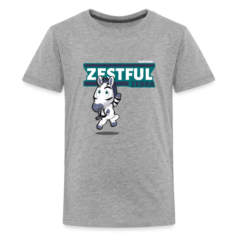 Zestful Zebra Character Comfort Kids Tee - heather gray