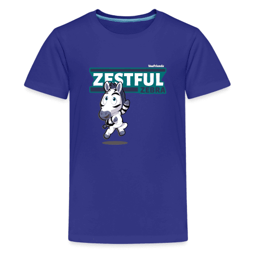 Zestful Zebra Character Comfort Kids Tee - royal blue