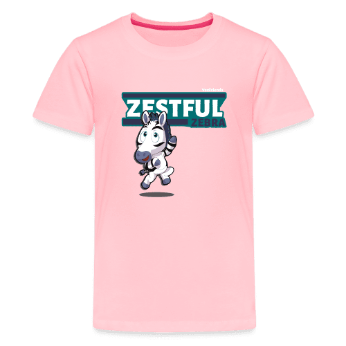 Zestful Zebra Character Comfort Kids Tee - pink