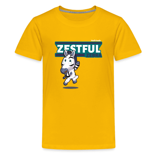 Zestful Zebra Character Comfort Kids Tee - sun yellow