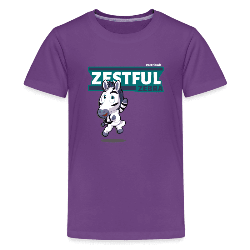 Zestful Zebra Character Comfort Kids Tee - purple