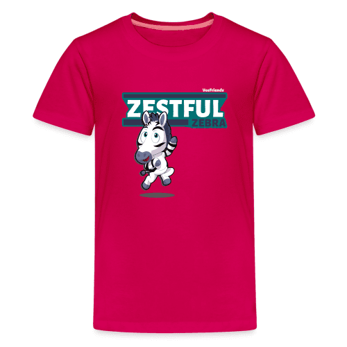 Zestful Zebra Character Comfort Kids Tee - dark pink