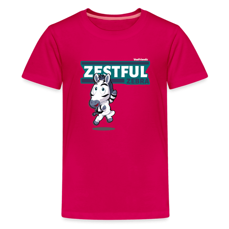 Zestful Zebra Character Comfort Kids Tee - dark pink