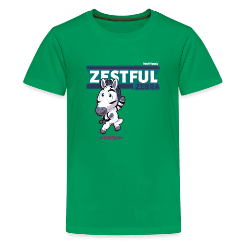 Zestful Zebra Character Comfort Kids Tee - kelly green