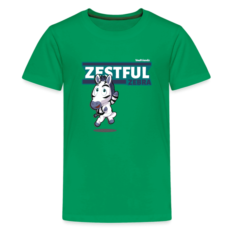 Zestful Zebra Character Comfort Kids Tee - kelly green