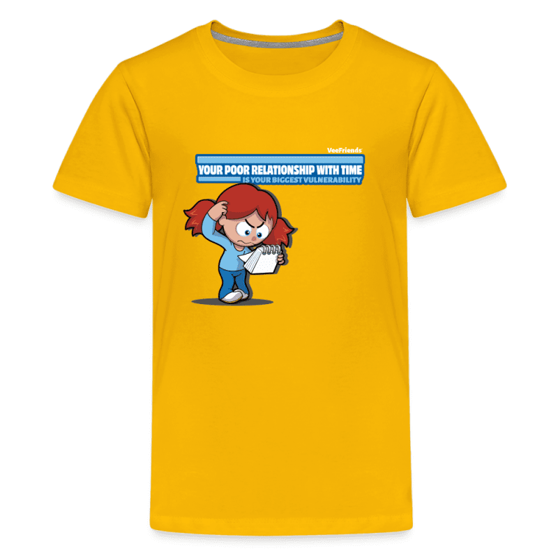 Your Poor Relationship With Time Is Your Biggest Vulnerability Character Comfort Kids Tee - sun yellow