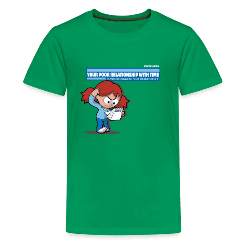 Your Poor Relationship With Time Is Your Biggest Vulnerability Character Comfort Kids Tee - kelly green