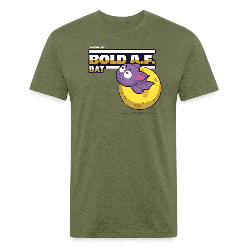 Bold A.F. Bat Character Comfort Adult Tee - heather military green