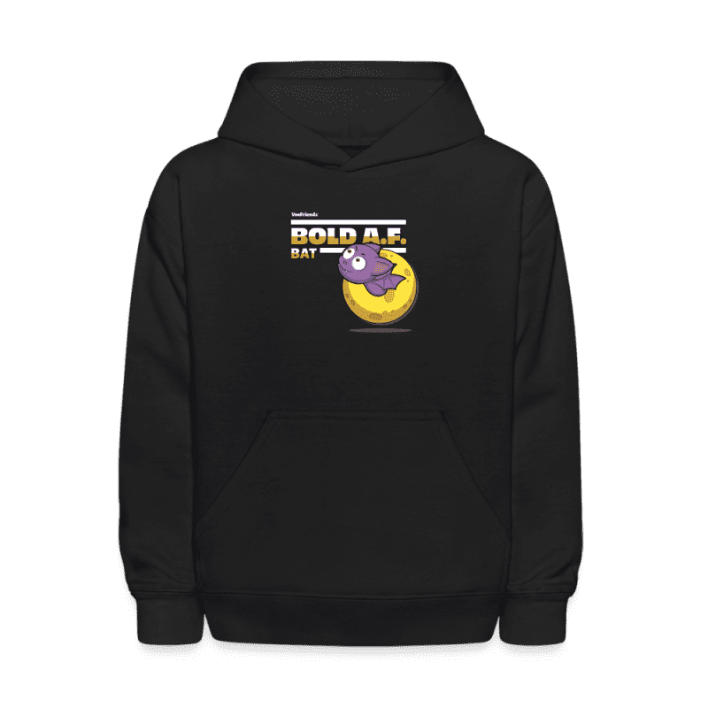 Bold A.F. Bat Character Comfort Kids Hoodie - black