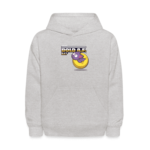 Bold A.F. Bat Character Comfort Kids Hoodie - heather gray