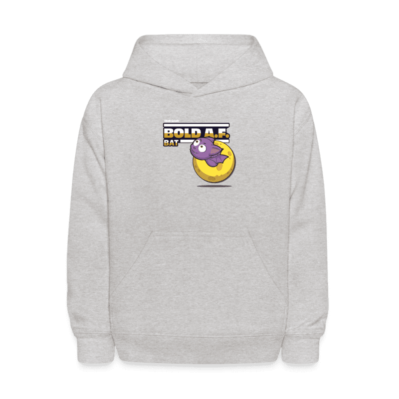 Bold A.F. Bat Character Comfort Kids Hoodie - heather gray