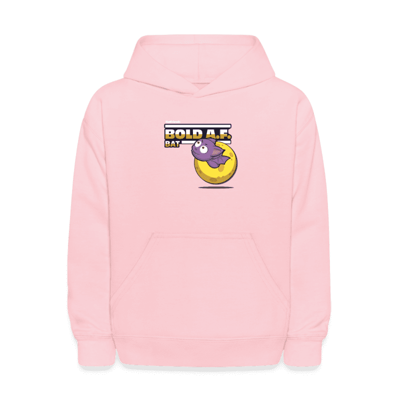 Bold A.F. Bat Character Comfort Kids Hoodie - pink