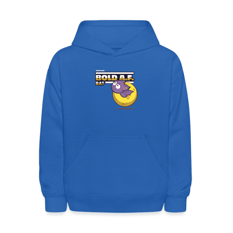 Bold A.F. Bat Character Comfort Kids Hoodie - royal blue