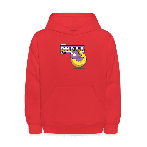 Bold A.F. Bat Character Comfort Kids Hoodie - red