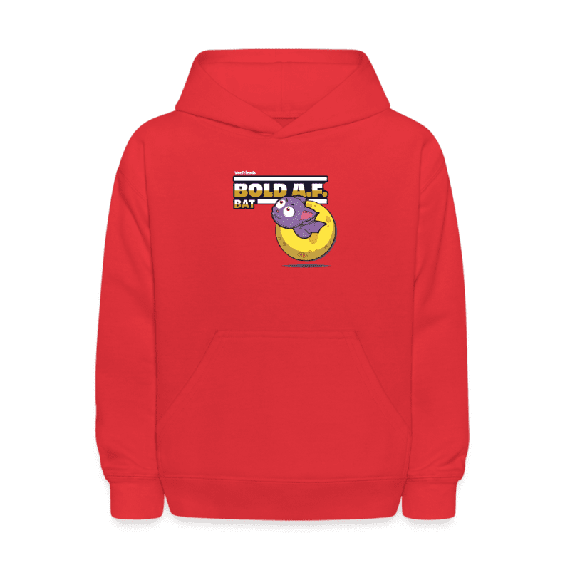 Bold A.F. Bat Character Comfort Kids Hoodie - red