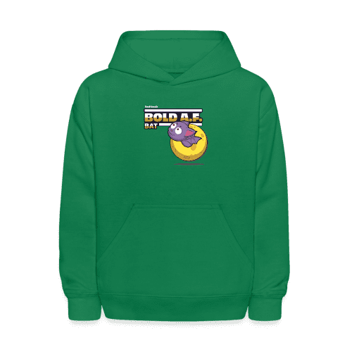 Bold A.F. Bat Character Comfort Kids Hoodie - kelly green