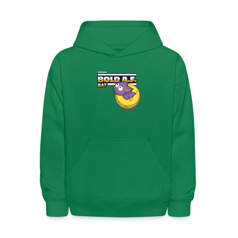 Bold A.F. Bat Character Comfort Kids Hoodie - kelly green