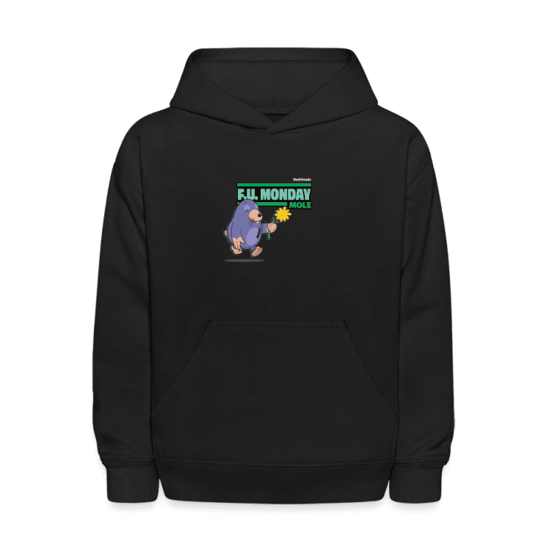 F.U. Monday Mole Character Comfort Kids Hoodie - black