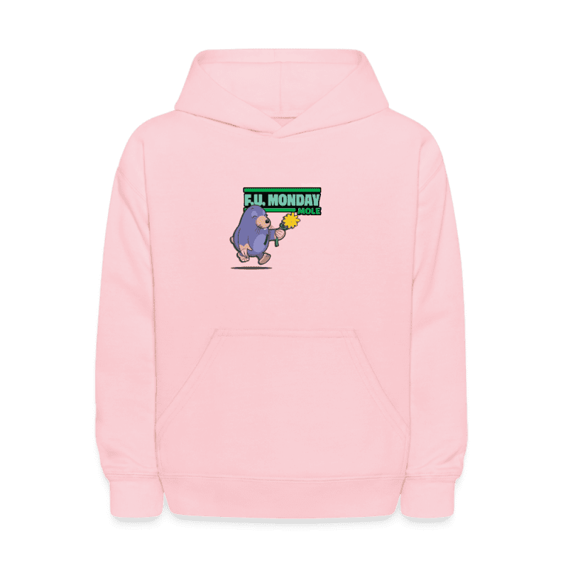 F.U. Monday Mole Character Comfort Kids Hoodie - pink