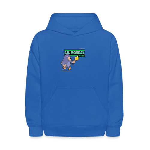 F.U. Monday Mole Character Comfort Kids Hoodie - royal blue