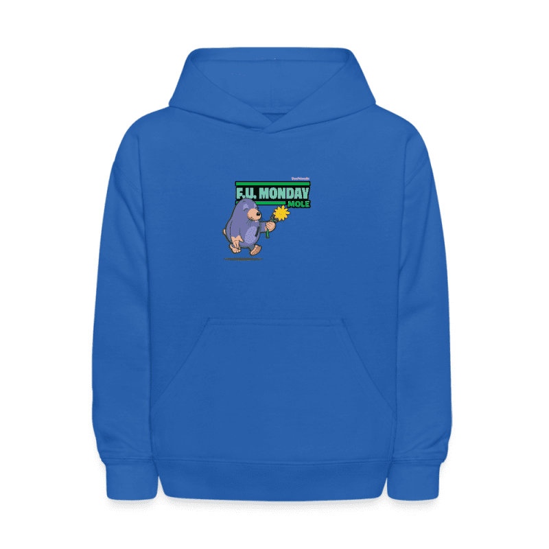 F.U. Monday Mole Character Comfort Kids Hoodie - royal blue