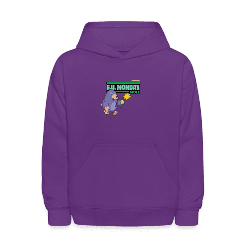 F.U. Monday Mole Character Comfort Kids Hoodie - purple