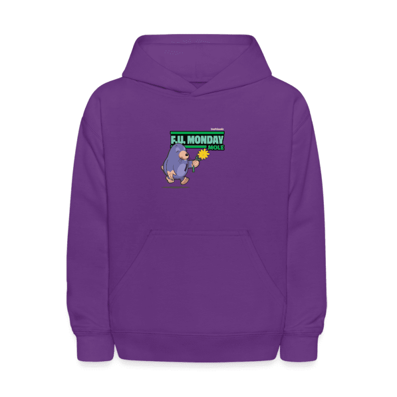 F.U. Monday Mole Character Comfort Kids Hoodie - purple