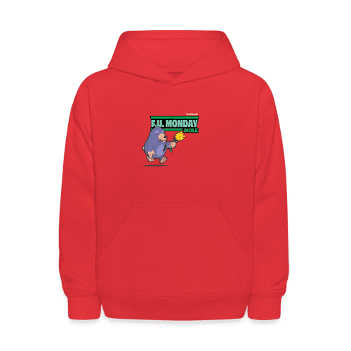 F.U. Monday Mole Character Comfort Kids Hoodie - red