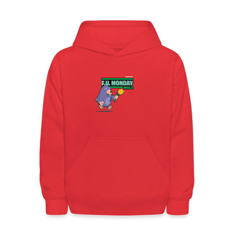 F.U. Monday Mole Character Comfort Kids Hoodie - red