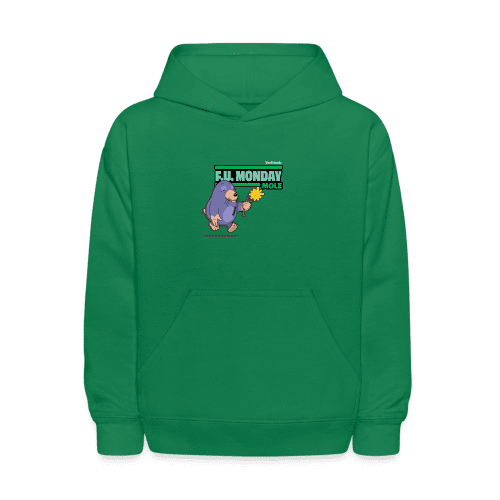 F.U. Monday Mole Character Comfort Kids Hoodie - kelly green