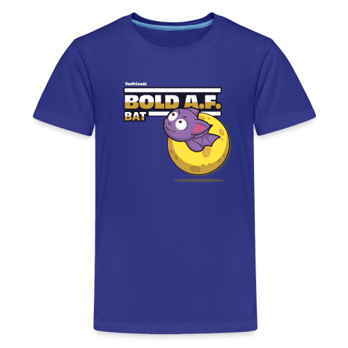 Bold A.F. Bat Character Comfort Kids Tee - royal blue