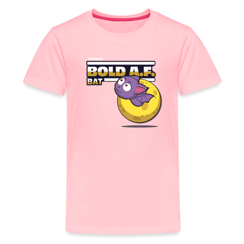 Bold A.F. Bat Character Comfort Kids Tee - pink